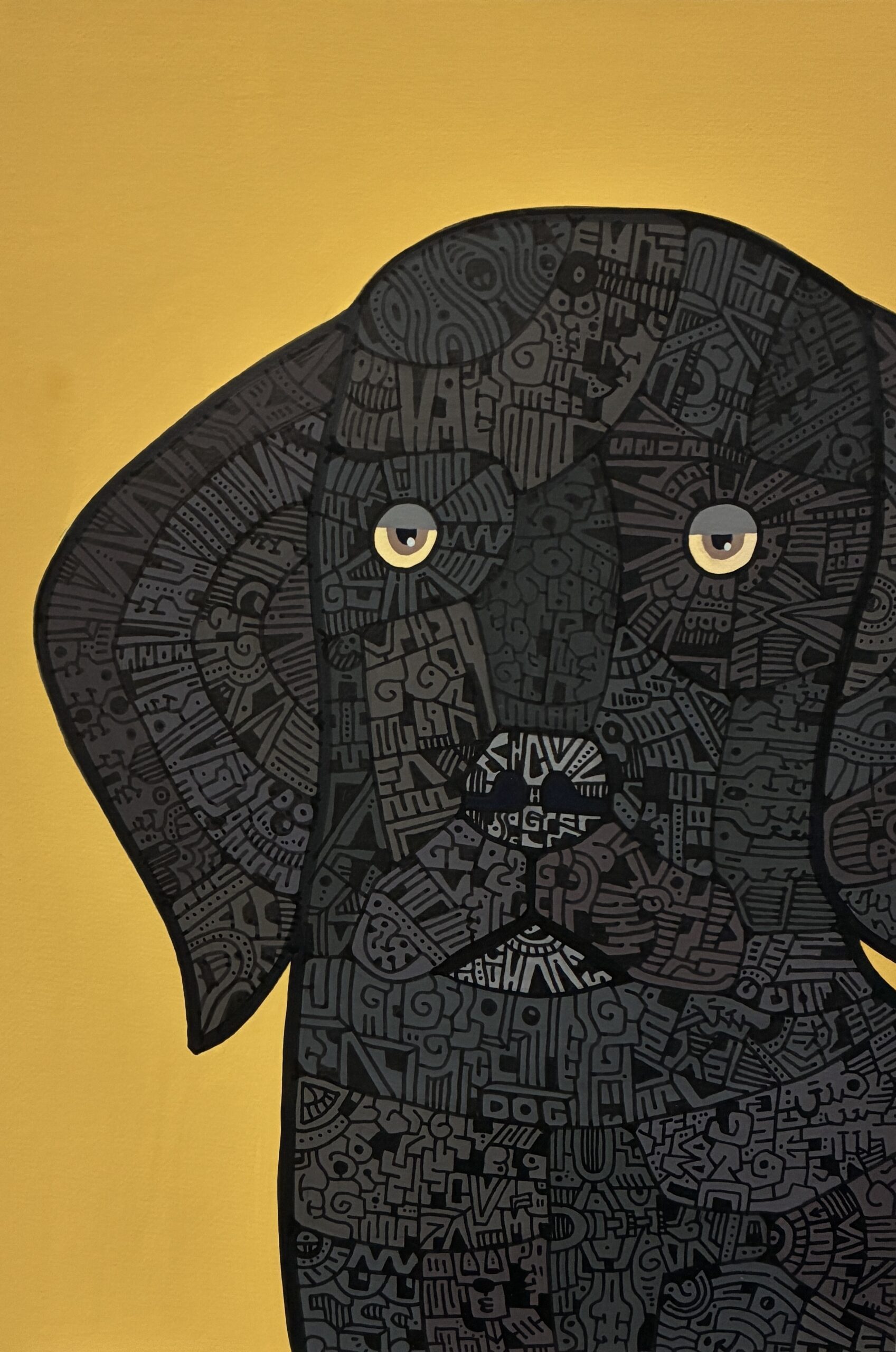 絵画 のおすすめ作品・人気作家  黒い犬 インテリア絵画 アート