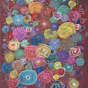 アクリル画 のおすすめ作品・人気作家 花 インテリア カラフル ミラクルガーデン レッド インテリア絵画 アート