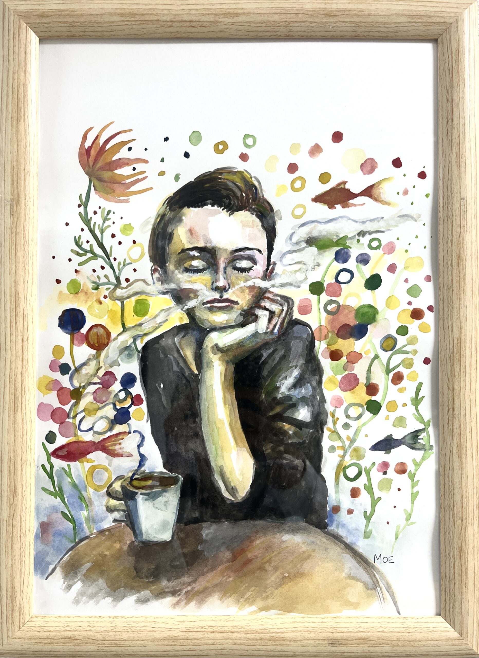 イラスト のおすすめ作品・人気作家 魚 コーヒー 世界 夢 コーヒーからはじまる世界 インテリア絵画 アート