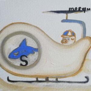 その他 ブタ，ヘリコプター ヘリコブター インテリア絵画 アート