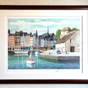 水彩画 のおすすめ作品・人気作家 港ヨットヨットハーバー海オンフルール 印象派の画家が愛したオンフルールIII インテリア絵画 アート