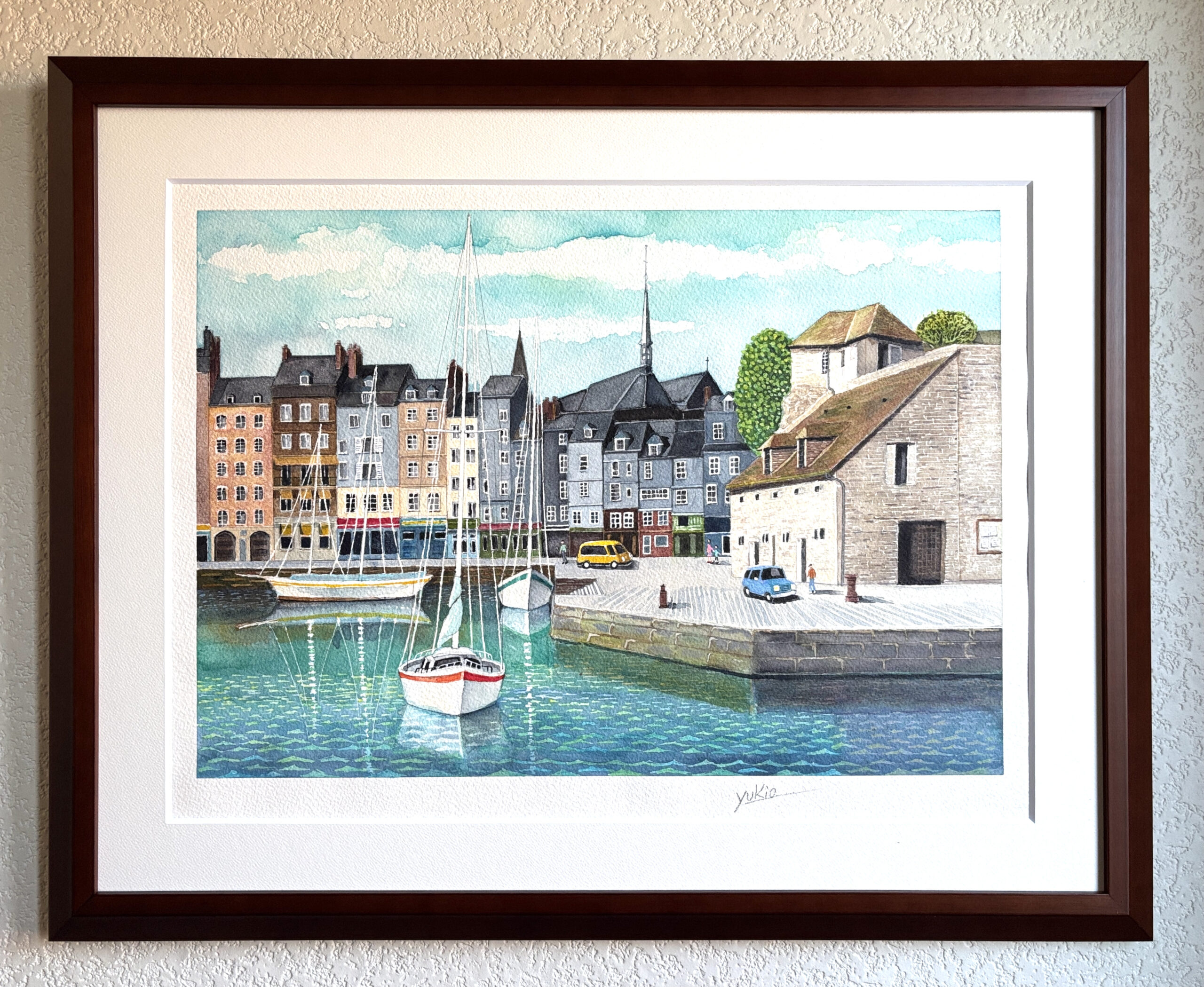 水彩画 のおすすめ作品・人気作家 港ヨットヨットハーバー海オンフルール 印象派の画家が愛したオンフルールIII インテリア絵画 アート