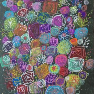 アクリル画 のおすすめ作品・人気作家 花 インテリア カラフル ミラクルガーデン　グリーン インテリア絵画 アート