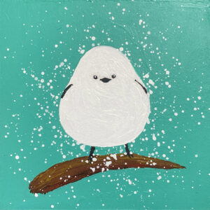 アクリル画 のおすすめ作品・人気作家 動物 白 鳥 エメラルド 小鳥 シマエナガ インテリア絵画 アート