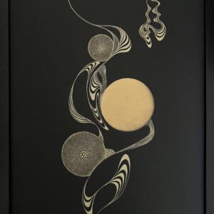 ペン画 ドローイングのおすすめ作品・人気作家 黒　金　月　 no title 1 インテリア絵画 アート