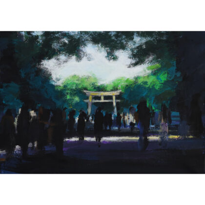 アクリル画 のおすすめ作品・人気作家 森 外国人 明治神宮 神社 鎮守 鳥居 鳥居 インテリア絵画 アート