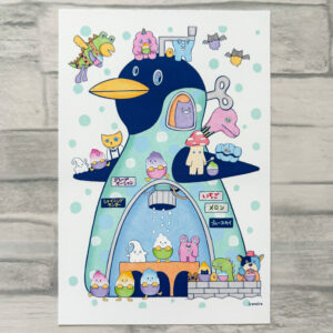 イラスト のおすすめ作品・人気作家 動物 ファンタジー ペンギン ポップ 青 ペンギンかき氷工房 インテリア絵画 アート