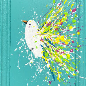 アクリル画 のおすすめ作品・人気作家 ピンク 白 鳥 エメラルド カラフル ポップアート 黄 白い鳥 インテリア絵画 アート