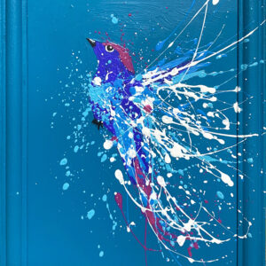 アクリル画 のおすすめ作品・人気作家 ピンク 鳥 カラフル ターコイズ ポップアート 青 青い鳥 インテリア絵画 アート