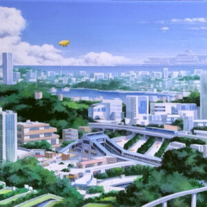 アクリル画 のおすすめ作品・人気作家 アクリル画 ファンタジー 未来都市 海上都市建造中（未来都市02） インテリア絵画 アート