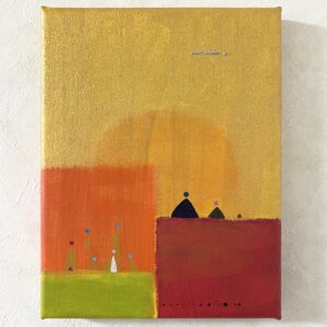 アクリル画 のおすすめ作品・人気作家 抽象画 アクリル画 オレンジ ゴールド 心象風景 風景画 待ち望む インテリア絵画 アート