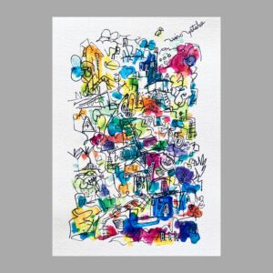 アクリル画 のおすすめ作品・人気作家 抽象画 カラフル ドローイング 地図 散策 街 風景画 neighborhood map BV-4 インテリア絵画 アート