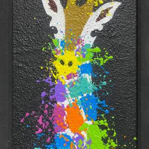 アクリル画 のおすすめ作品・人気作家 動物 アニマルアート アートパネル インテリア カラフル キリン スプラッターアート テクスチャ ペイントスプラッシュ ポップアート モダンアート 原画 キリン インテリア絵画 アート