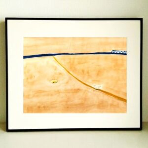 手描きイラスト のおすすめ作品・人気作家 アクリルガッシュ ペン 原画 水彩 水彩絵の具犬 風景画 川へ続く道 インテリア絵画 アート