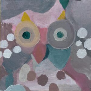 アクリル画 のおすすめ作品・人気作家 イラスト 動物 いきもの ふくろう カラフル フクロウ 梟 水玉 ポップなふくろうさん インテリア絵画 アート