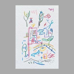 デッサン 素描 のおすすめ作品・人気作家 抽象画，風景画 色鉛筆画 街 Curio City-110225 インテリア絵画 アート