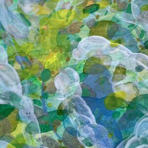 アクリル画 のおすすめ作品・人気作家 光 抽象 白 緑 花 黄色 ふわふわ ゆらゆら イエロー インテリア グリーン ホワイト 優しい 幸せ 水 癒し 踊る 【 わらって, medley 】 インテリア絵画 アート