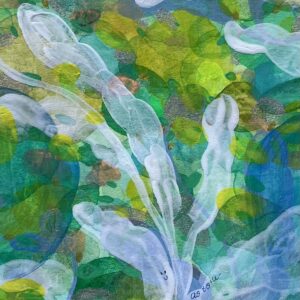 アクリル画 のおすすめ作品・人気作家 光 抽象 白 緑 花 黄色 ふわふわ ゆらゆら イエロー インテリア グリーン ホワイト 優しい 幸せ 水 癒し 踊る 【 口笛, pointe 】 インテリア絵画 アート