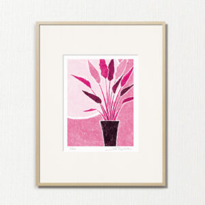 版画 のおすすめ作品・人気作家 ピンク 植物 緑 fineart modernart Nature インテリアアート ファインアート モダンアート 観葉植物 静物 額付き 額装品 ストレチアレギネ（CP-010-4・半切） インテリア絵画 アート