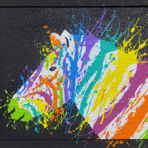 アクリル画 のおすすめ作品・人気作家 動物 黒 カラフル ポップアート 馬 シマウマ インテリア絵画 アート