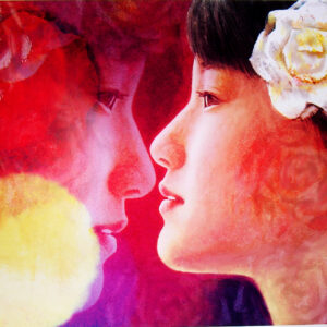 版画 のおすすめ作品・人気作家 人物 女性 花 バラ 月 横顔 バラとおぼろ月1/5(植229) インテリア絵画 アート