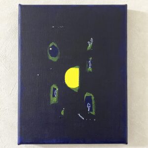 アクリル画 のおすすめ作品・人気作家 抽象画 アクリル画 プルシアンブルー 心象風景 風景画 遅い時間 インテリア絵画 アート