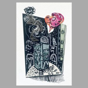 コラージュ のおすすめ作品・人気作家 抽象画 黒 街 貼り絵 風景画 Echoes of Assemblage PS-1 インテリア絵画 アート