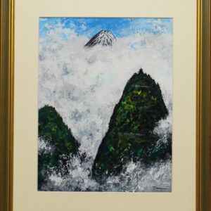 絵画 のおすすめ作品・人気作家 富士山 城 天空 風景画 「天空の不落城」(NO.2525) / 6号F / ケント紙にアクリル絵の具不透明 / 額付きー額は取り寄せになりますので1週間ほどお待ち願います / 安本太ん 芸大卒 / 画像をクリックすると拡大画像になります インテリア絵画 アート