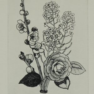 版画 のおすすめ作品・人気作家 銅版画，花，黒 Flowers Ⅱ インテリア絵画 アート