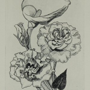 版画 のおすすめ作品・人気作家 花 黒 銅版画 額 Flowers Ⅲ インテリア絵画 アート