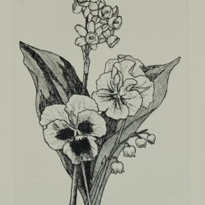 版画 のおすすめ作品・人気作家 花 黒 銅版画 額 Flowers Ⅳ インテリア絵画 アート