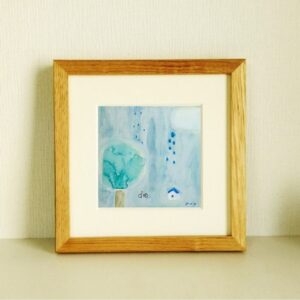 手描きイラスト のおすすめ作品・人気作家 水彩画 ブルー 心象風景 水彩 青 風景画 静かな雨の日 インテリア絵画 アート