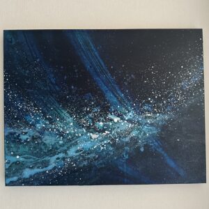 日本画 のおすすめ作品・人気作家 シルバー 日本画 箔 銀色 青 兆し インテリア絵画 アート