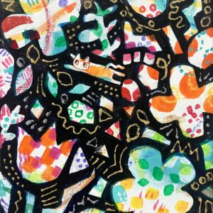 アクリル画 のおすすめ作品・人気作家 猫 花 カラフル 絵画 Blossom インテリア絵画 アート