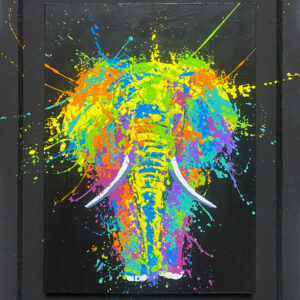 アクリル画 のおすすめ作品・人気作家 動物象カラフルポップアート ゾウ インテリア絵画 アート