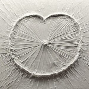 彫刻 レリーフ 立体アート のおすすめ作品・人気作家 白い絵白レリーフ立体画ハート ハートのまんなか インテリア絵画 アート