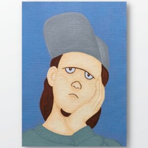 絵画 のおすすめ作品・人気作家 人物 緑 アクリル画 インテリア キャラクター ポップアート 現代アート 青 Think about something インテリア絵画 アート