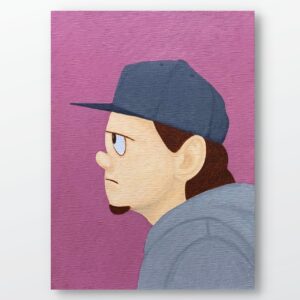 絵画 のおすすめ作品・人気作家 ピンク 人物 赤 アクリル画 インテリア キャラクター グレー ポップアート 現代アート Untitled インテリア絵画 アート