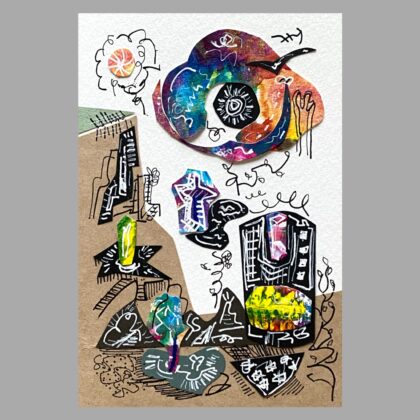 コラージュ のおすすめ作品・人気作家 コラージュ 抽象画 黒 謎 風景画 Echoes of Assemblage PS-2 インテリア絵画 アート