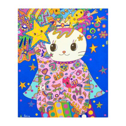 アクリル画 のおすすめ作品・人気作家 星 カラフル 招き猫 星をつかむ招き猫 インテリア絵画 アート