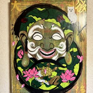 アクリル画 のおすすめ作品・人気作家 達磨縁起物 蓮笑い達磨 インテリア絵画 アート