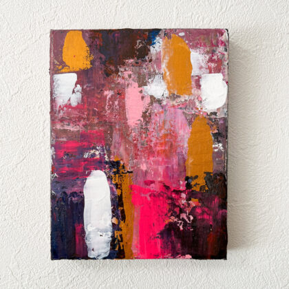 アクリル画 のおすすめ作品・人気作家 ピンク 抽象画 Yuka Mitsufuji アクリル画 アート初心者 アート販売 アート買う インテリア インテリアアート ミニキャンバス ミニサイズ モダン 光藤有佳 初めてのアート 抽象 現代アート 桜紅（さくらべに） インテリア絵画 アート