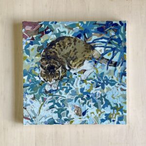 油絵 のおすすめ作品・人気作家 猫・油彩 雑草の絨毯 インテリア絵画 アート