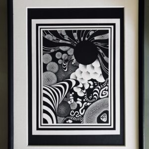 絵画 のおすすめ作品・人気作家 自然　五大元素　モノクロ　黒　白　サイケデリック　psychedelic Five Elements インテリア絵画 アート