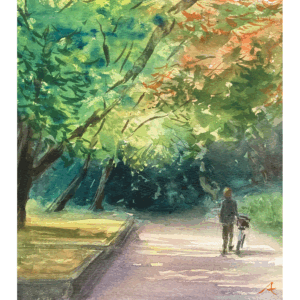 水彩画 のおすすめ作品・人気作家 水彩画 水彩 風景 公園 インテリア絵画 アート