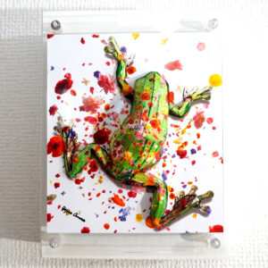 彫刻 レリーフ 立体アート のおすすめ作品・人気作家 動物 立体 contemporary カエル コンテンポラリーアート トカゲ ポップアート 彫刻 旅立ちは花々に包まれて インテリア絵画 アート