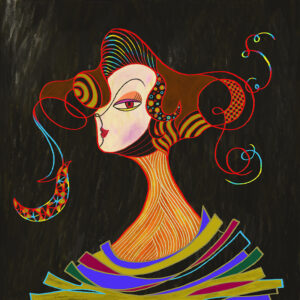 絵画 のおすすめ作品・人気作家 女性 黒 colorful contemporaryart Portreit パターン ポートレイト 模様 現代アート multicolored women インテリア絵画 アート