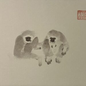 日本画 のおすすめ作品・人気作家 墨 墨絵 日本画 猿 きょうみしんしん インテリア絵画 アート