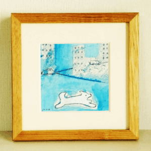 手描きイラスト のおすすめ作品・人気作家 水彩画 犬 ブルー 心象風景 水彩 青 都会の夜 インテリア絵画 アート