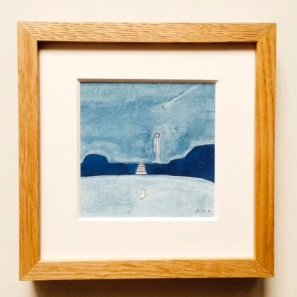 水彩画 のおすすめ作品・人気作家 イラスト 犬 blue 原画 水彩 水彩絵の具 青 風景 風景画 「流れ星」 インテリア絵画 アート